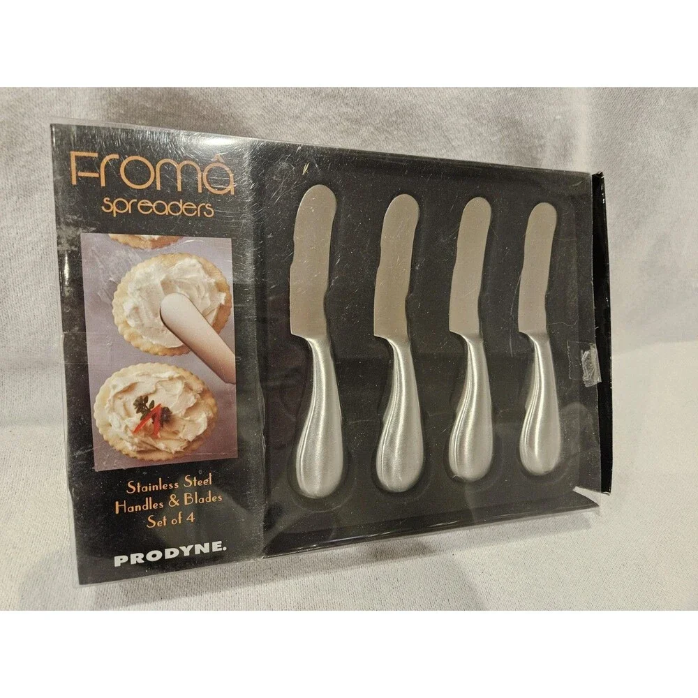 Prodyne Metalla Stainless Steel Spreaders Butter Jam Appetizers Set of 4